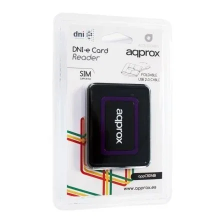 Approx Lector de Tarjetas Externo DNIe, Smart Cards y SIM Negro Approx Lector de Tarjetas Externo DNIe, Smart Cards y SIM Negro